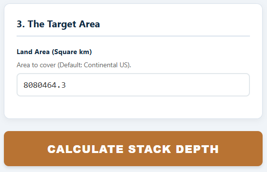 We'll stack the pennies on the whole continental US land area
