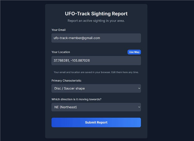 UFO-Track report form